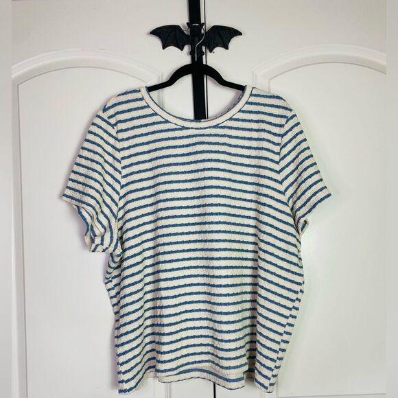 Torrid Vintage Inspired Striped Short Sleeve Top, Textured, Stretchy NWT 4X - Picture 5 of 14